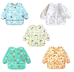 Accmor long-sleeve bib showing full meal coverage for mess-prone meals.