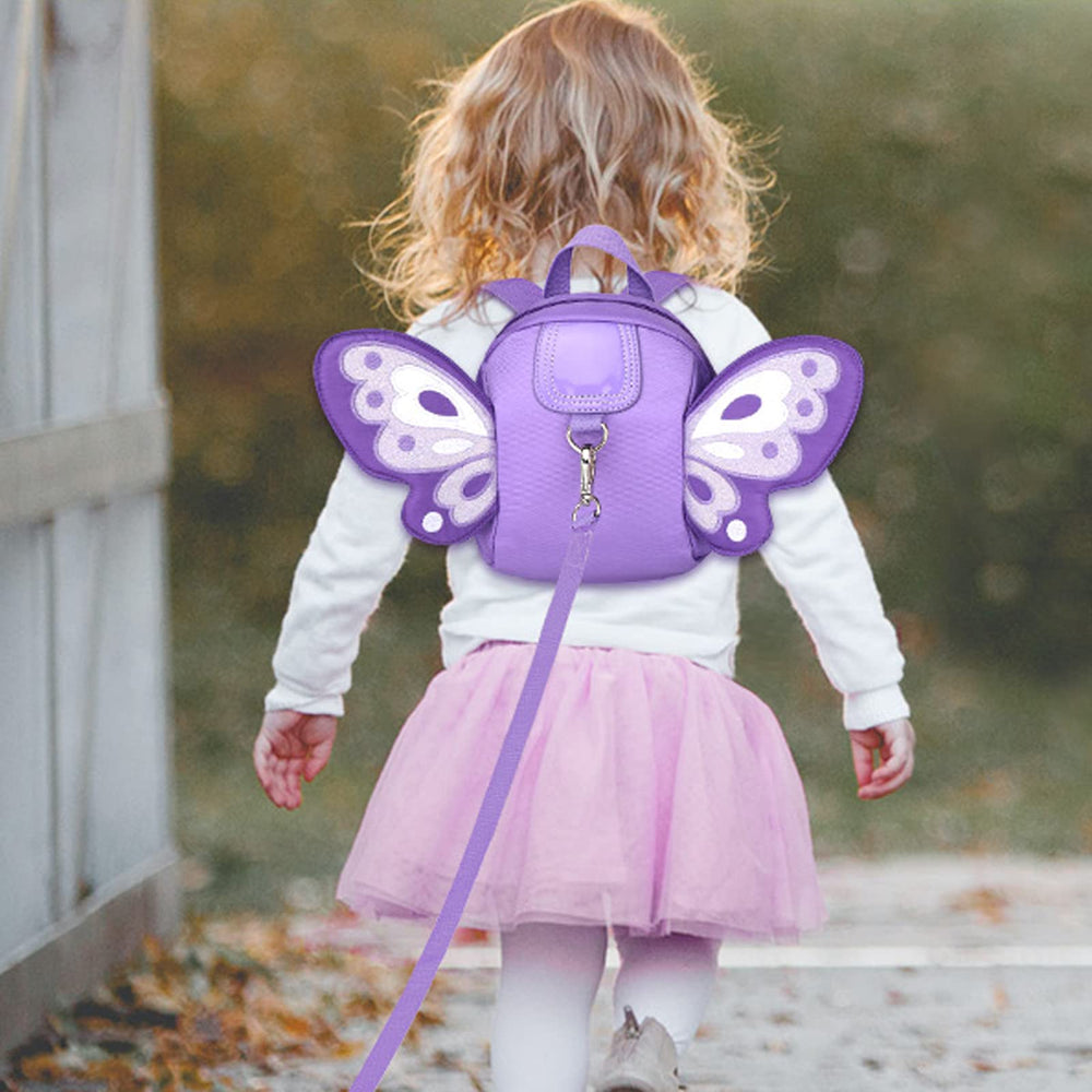 Accmor purple mini backpack ideal for diapers, wipes, snacks and toys.