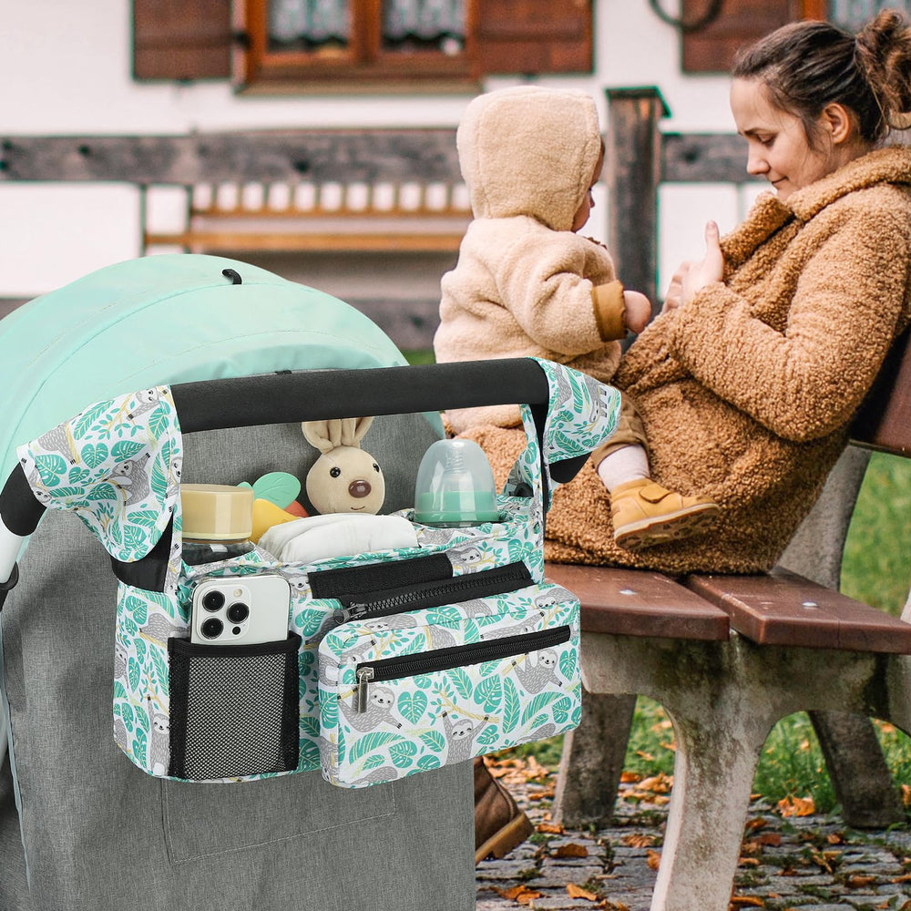 Accmor multi-compartment storage for diapers, wipes, and toys.