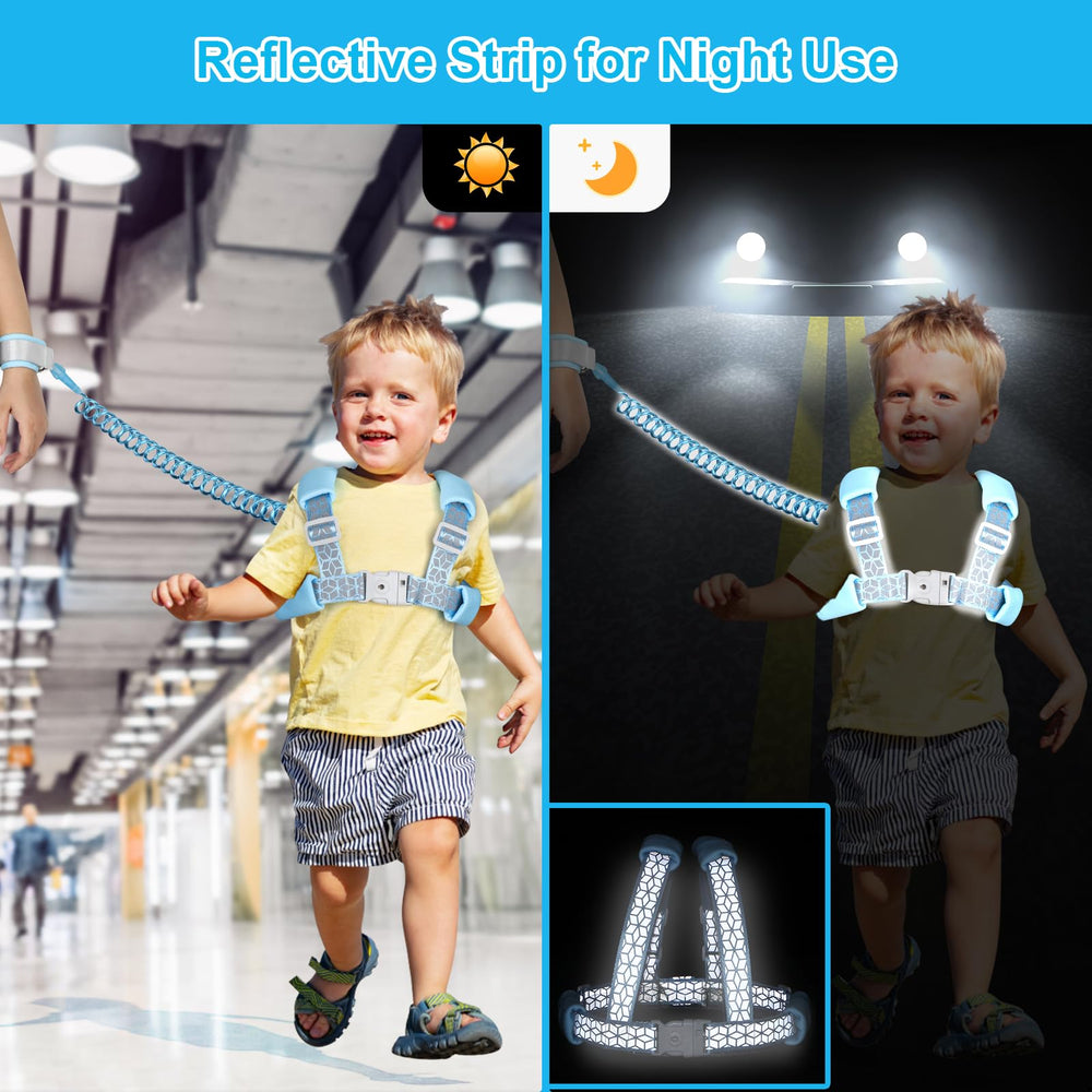 Three usage modes: harness with leash, wrist link, or dual wrists.