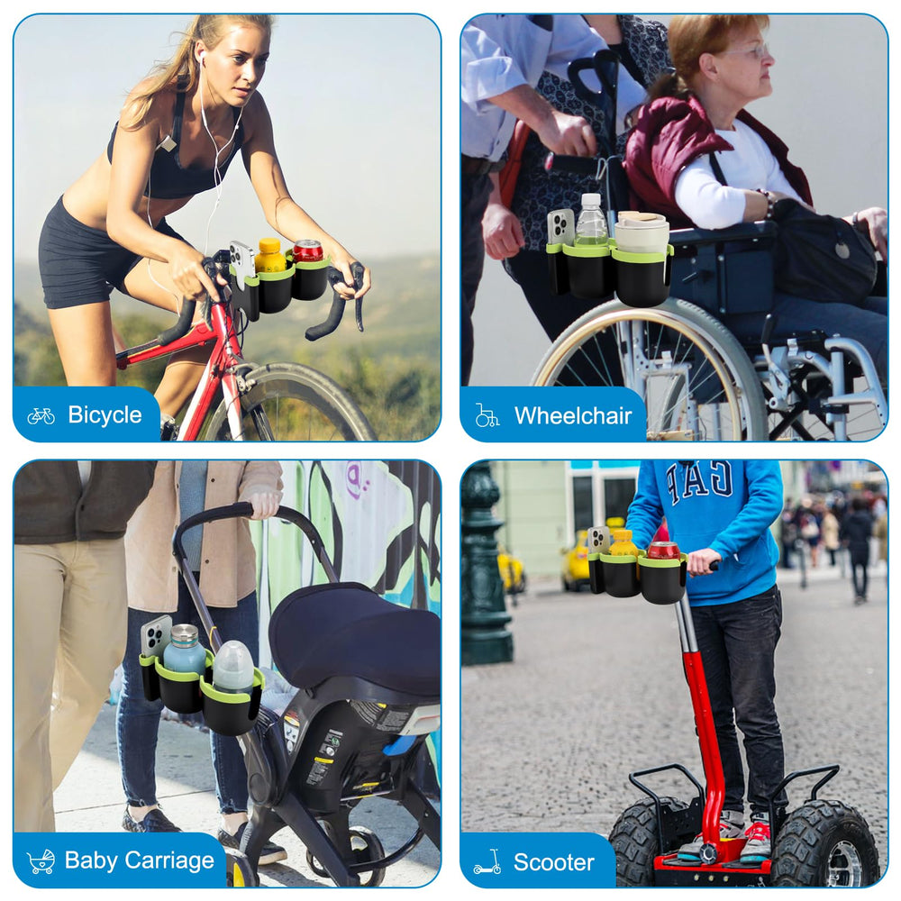 Accmor multi-use accessory keeps beverages and devices within reach.