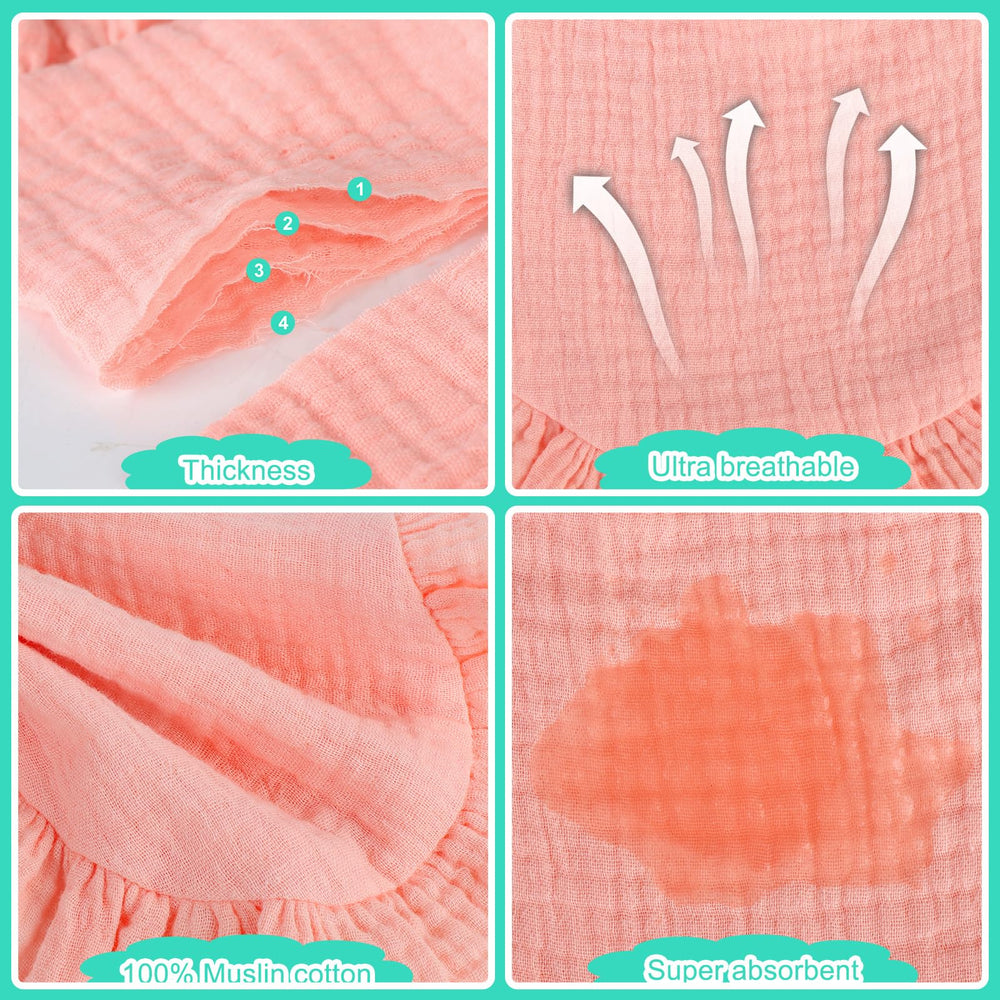 Accmor muslin bibs closeup texture highlighting breathable cotton