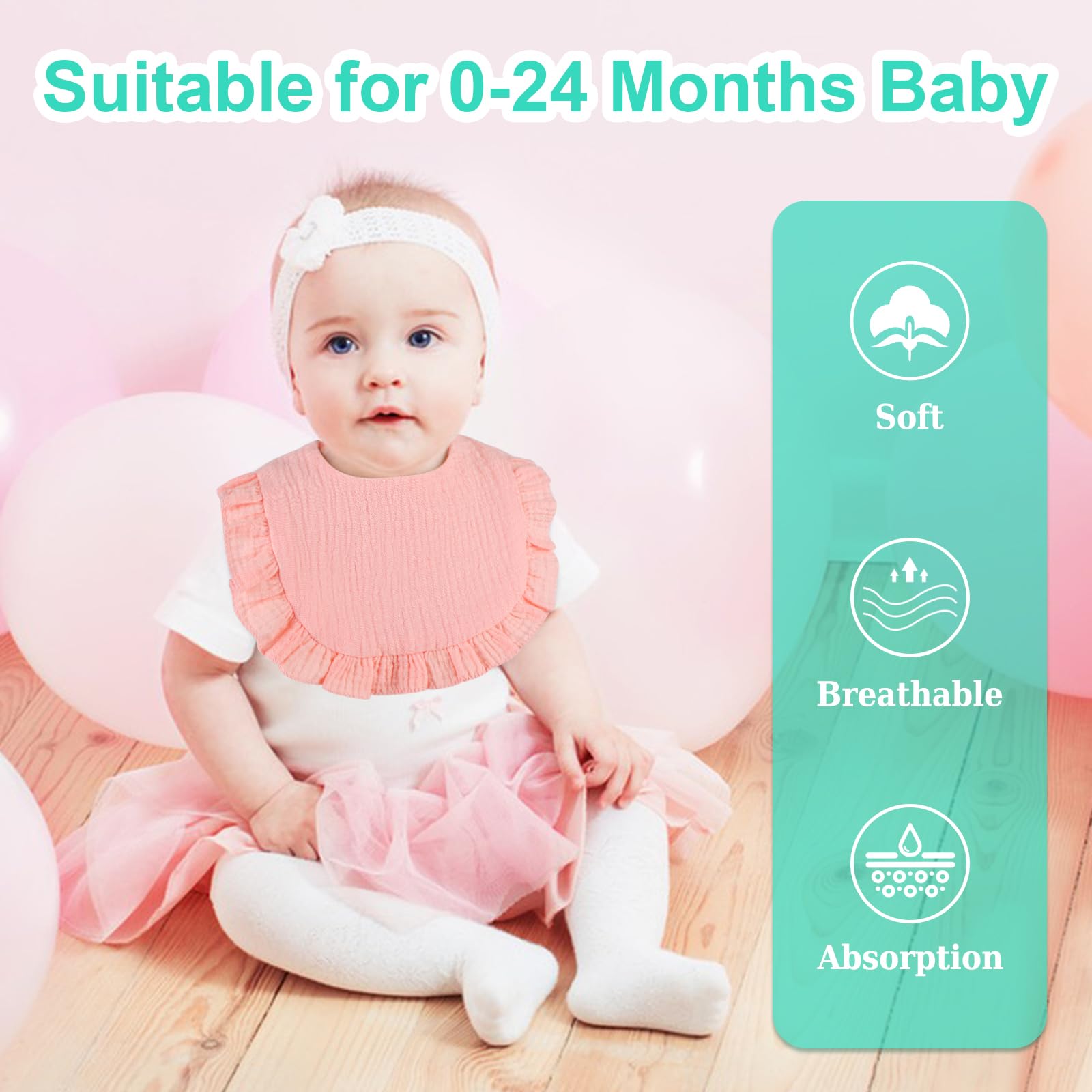 Accmor muslin bibs multifunctional for feeding, teething, and drool absorption