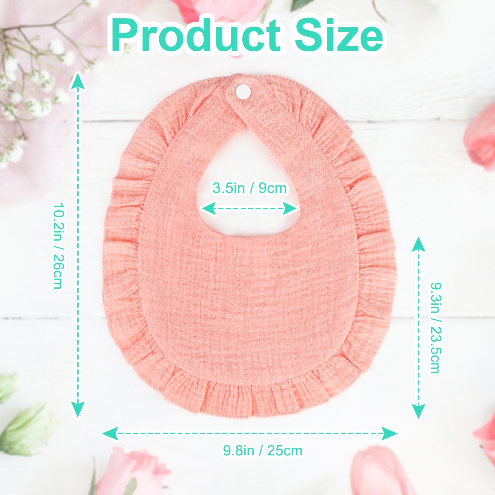 Accmor muslin bibs snap-closure for easy wear and removal