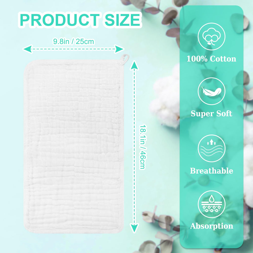 Accmor muslin burp cloths with 6-layer absorbent fabric catching spills quickly
