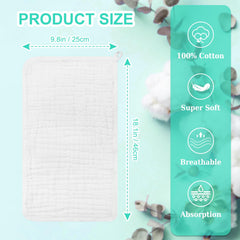 Accmor muslin burp cloths with 6-layer absorbent fabric catching spills quickly