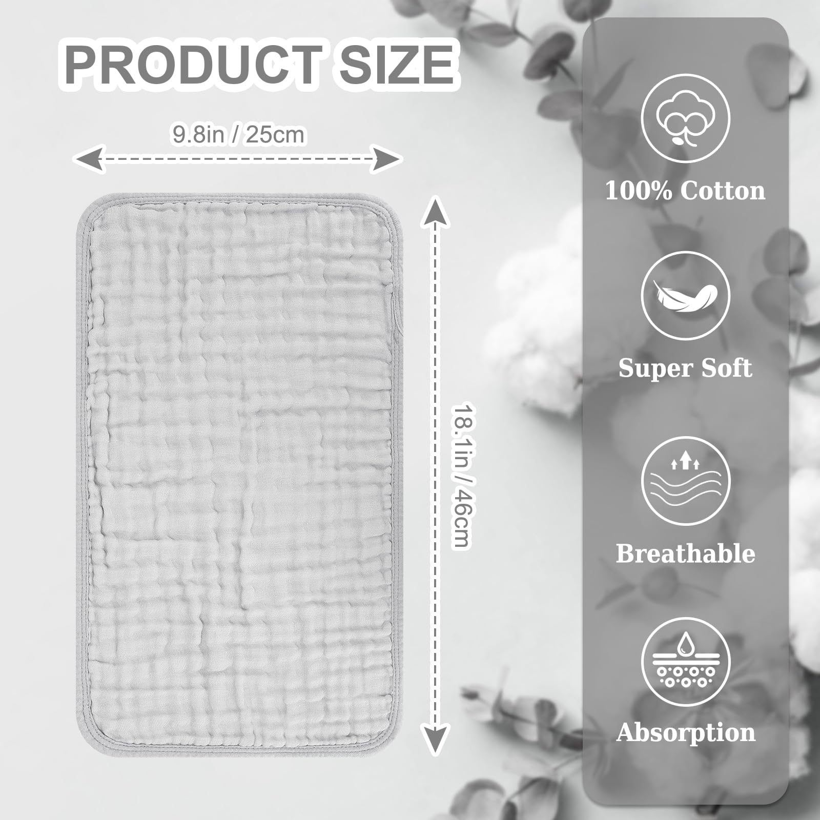 Accmor burp cloths come prewashed for softness and reduced shrinkage.