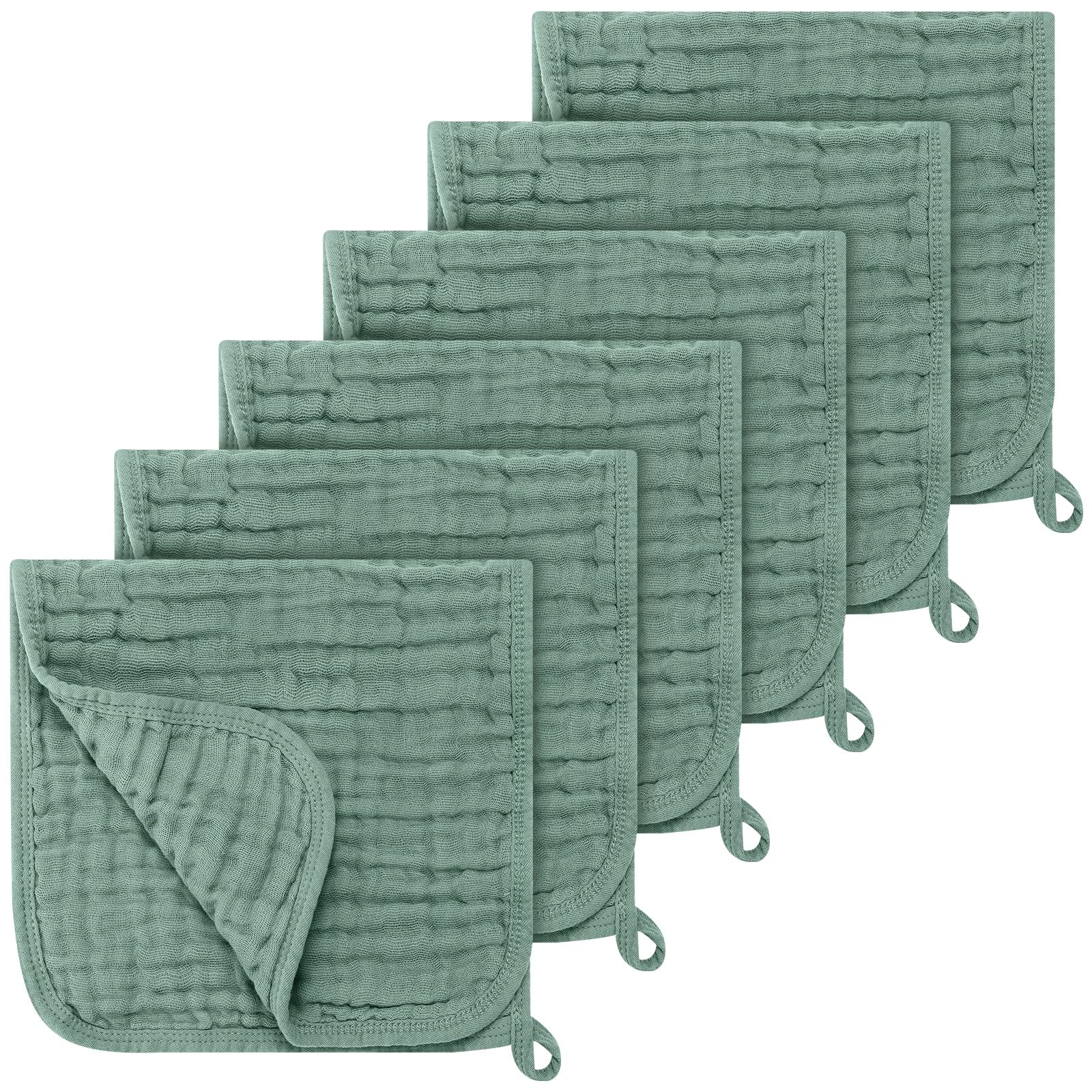 Accmor muslin burp cloths 6-pack soft-20x10 inches for gentle baby burps