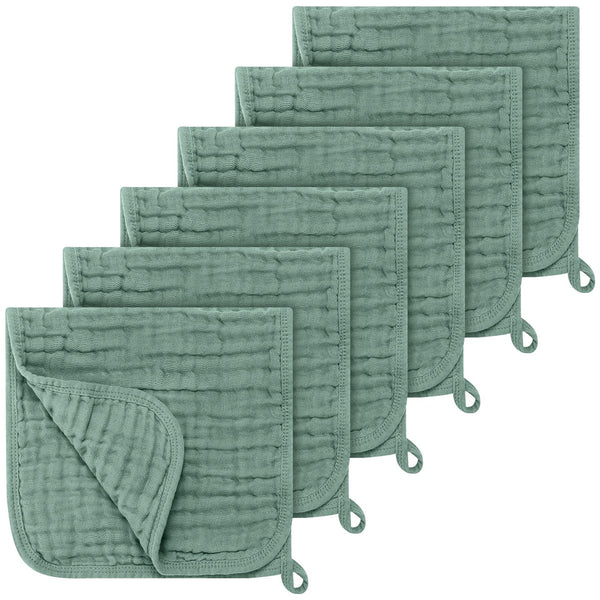 Accmor muslin burp cloths 6-pack soft-20x10 inches for gentle baby burps