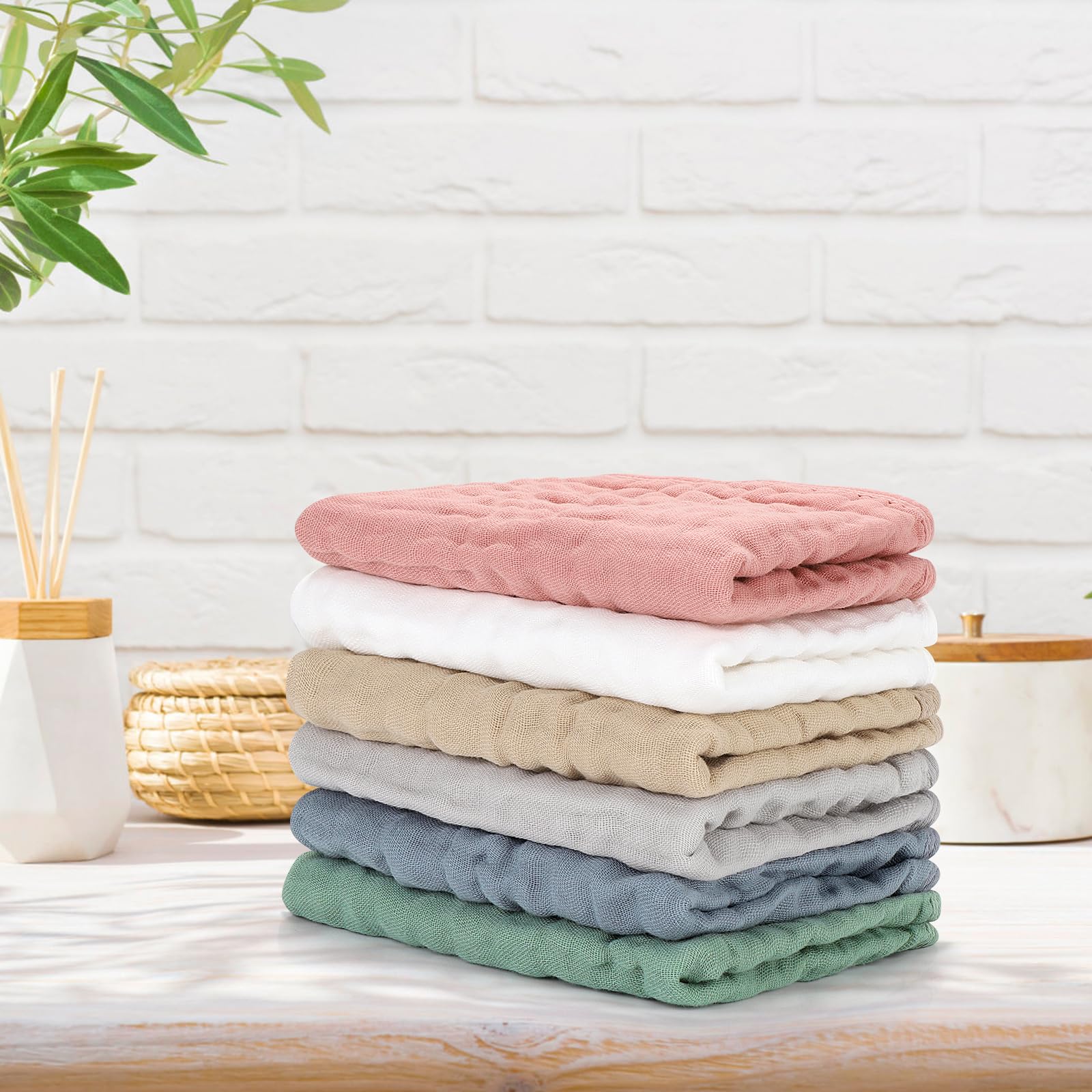 Accmor muslin burp cloths bundle displayed on changing table.