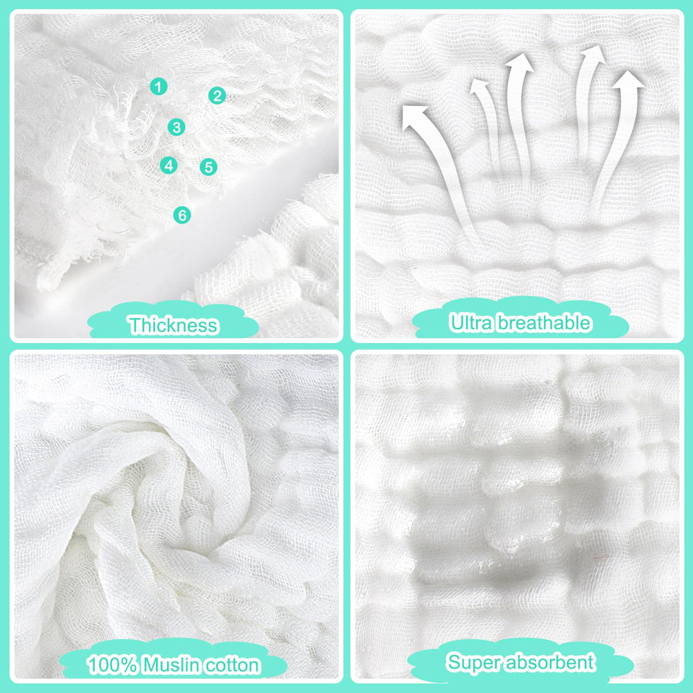 Accmor muslin burp cloths are machine washable for easy cleaning