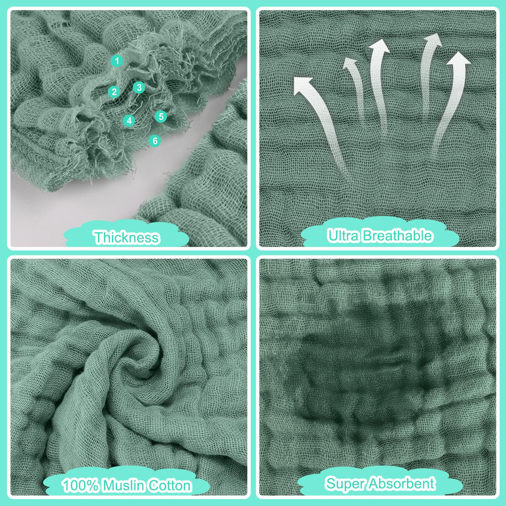 Accmor muslin burp cloths multiuse for wipes, face towels, and baby care