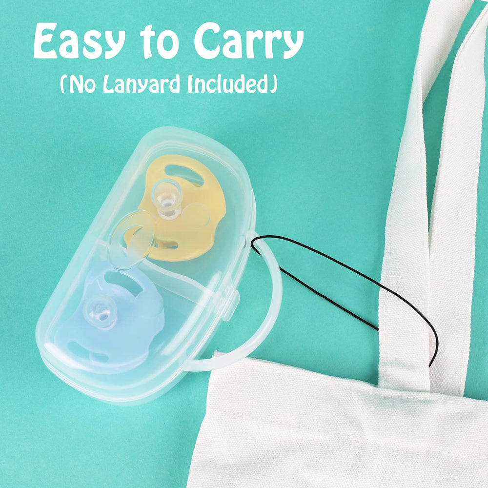Accmor pacifier storage keeps two pacifiers organized during travel.