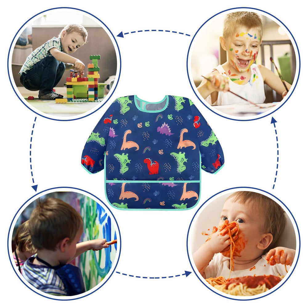 Patterned Accmor bibs suitable for ages 6 to 36 months and playful mealtime style.
