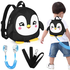 Accmor Penguin toddler backpack front view with cute design for kid-friendly storage.