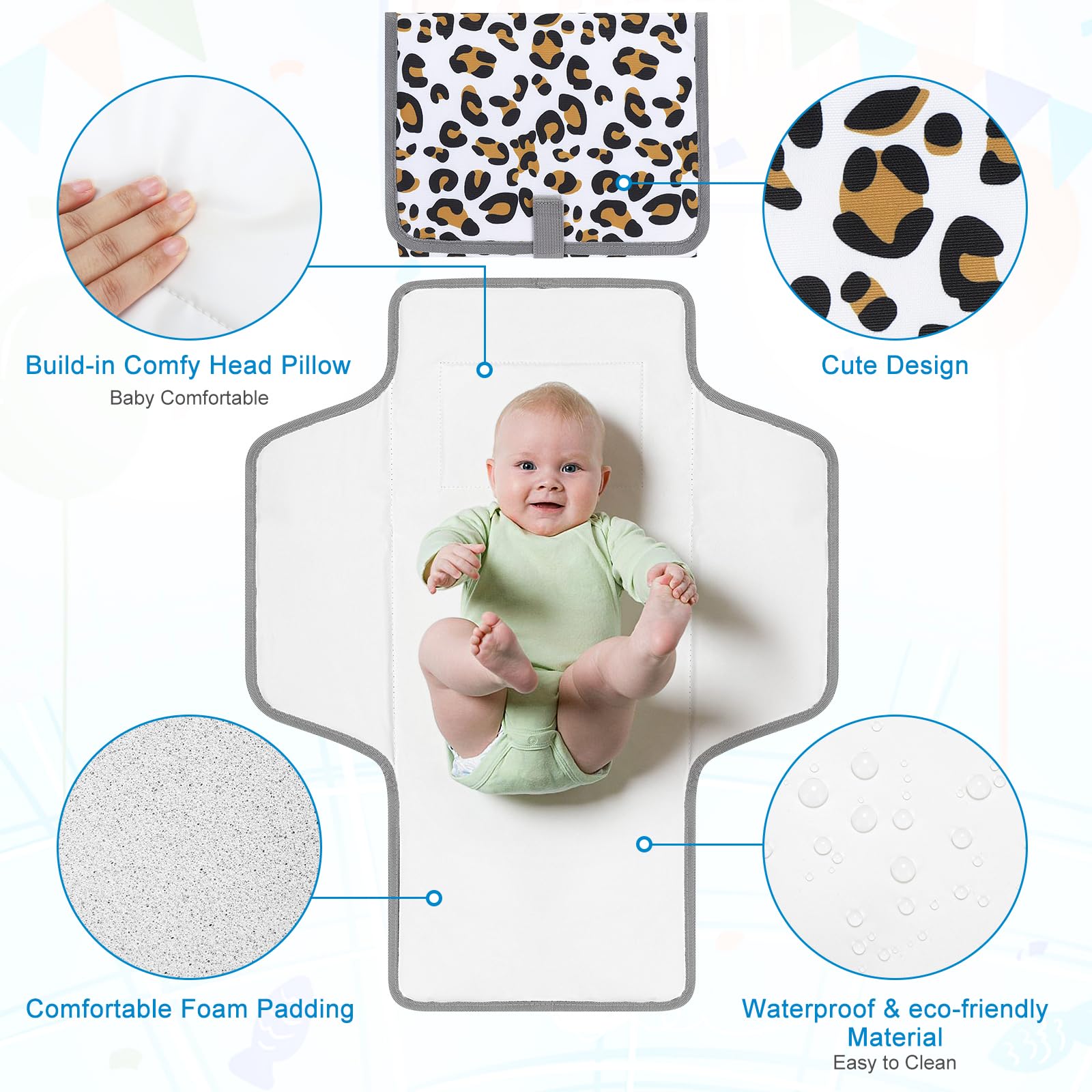 Accmor changing pad waterproof surface for mess-free changes
