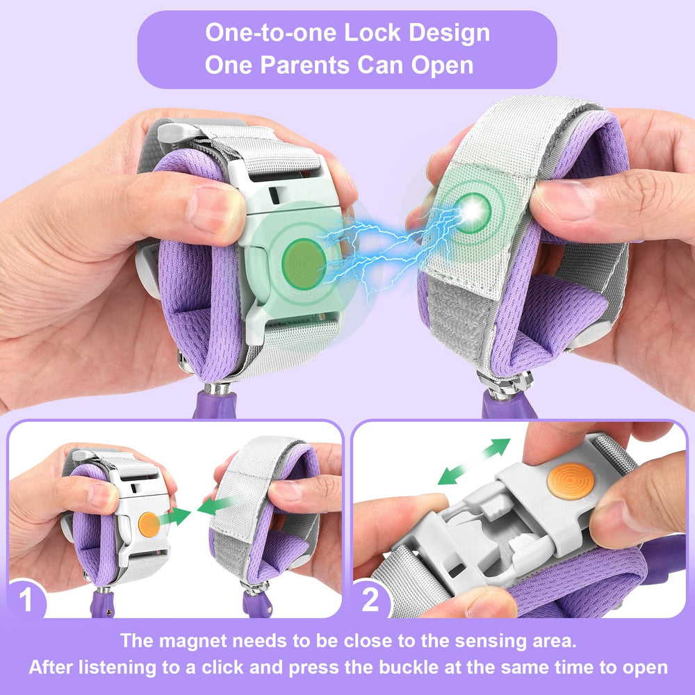 Accmor reflective kids wrist leash in use for better visibility at dusk.