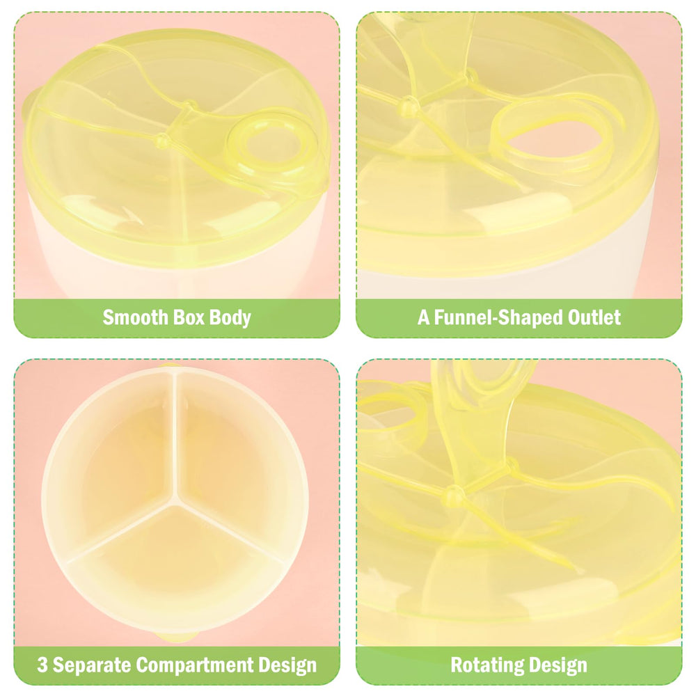 Accmor rotating cover keeps sections tidy for each feeding.