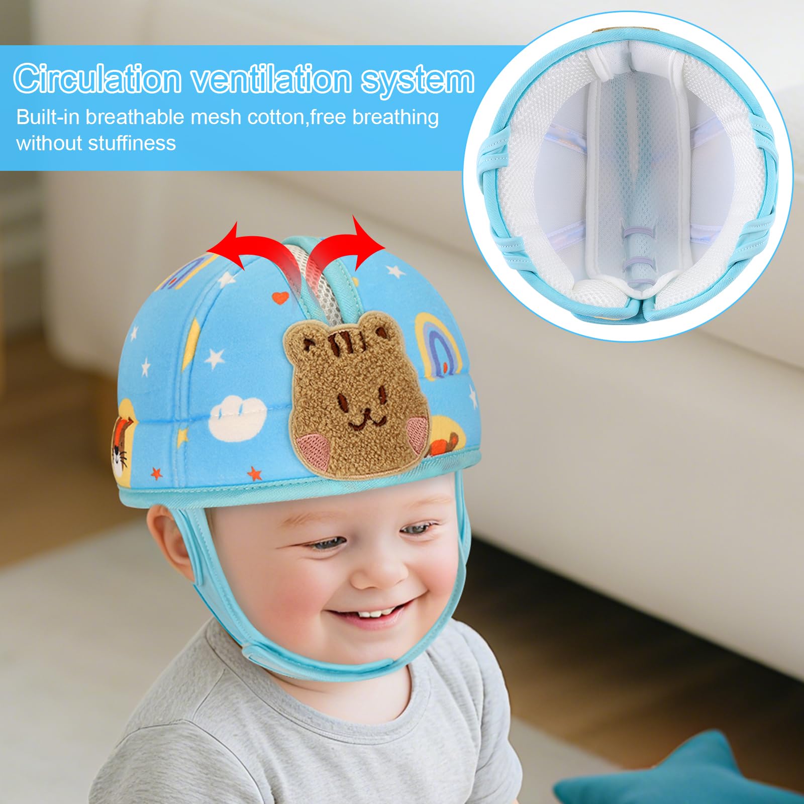 Accmor safety helmet with adjustable size for 6–24 months.
