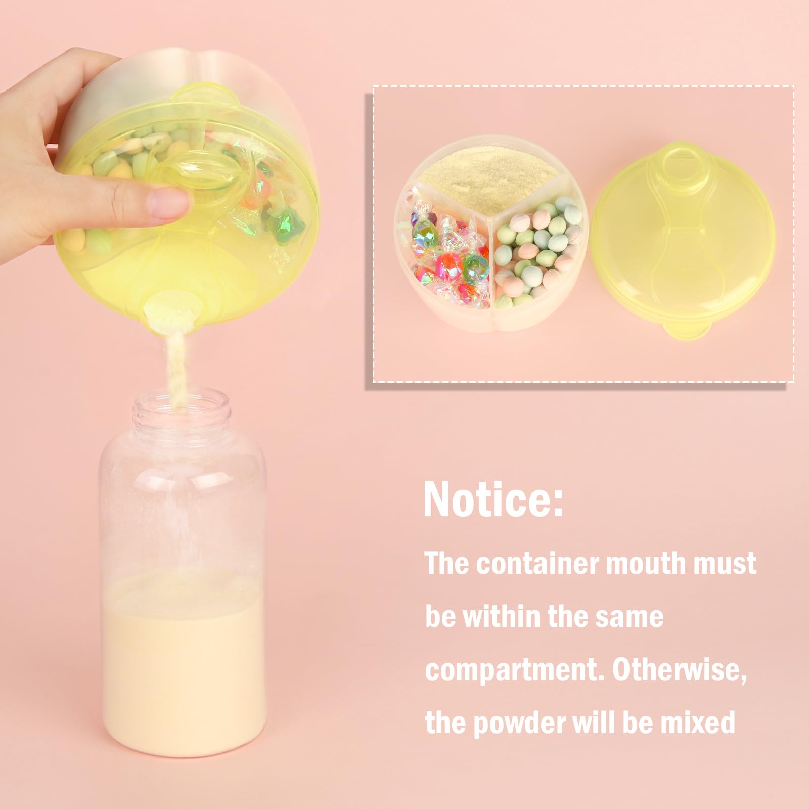 Accmor snack storage compartment doubles as baby food storage.