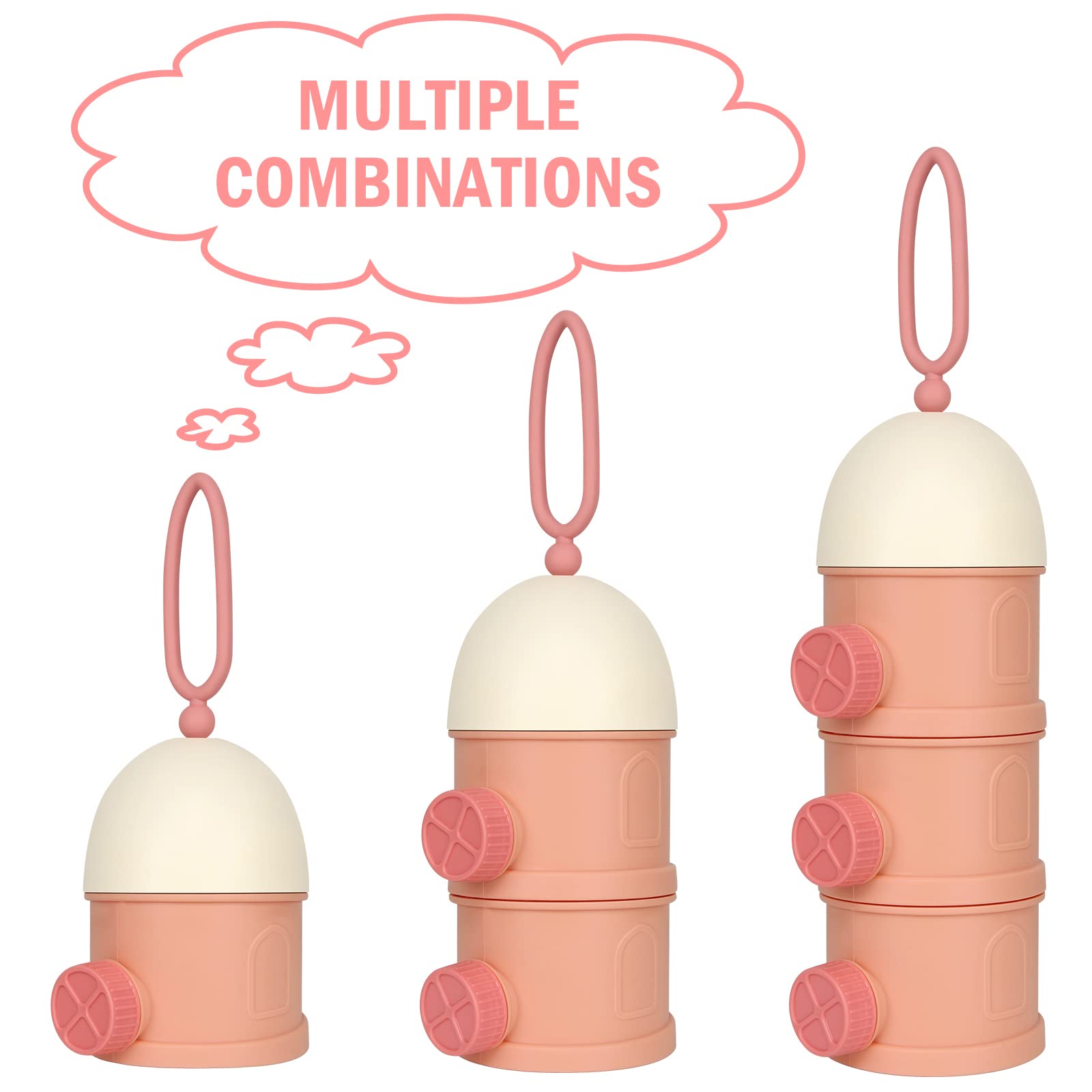 Accmor stackable container with side pour lid for easy dispensing.
