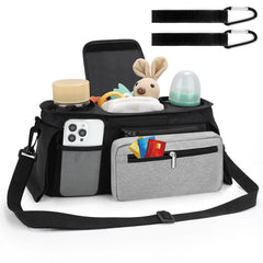 Accmor stroller bag caddy with detachable phone bag for quick access while strolling