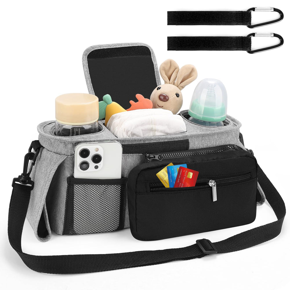 Accmor detachable phone bag keeps essentials within reach during stroller strolls.