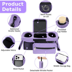 Accmor universal-stroller-organizer with wide-compatibility fits Uppababy Britax and more