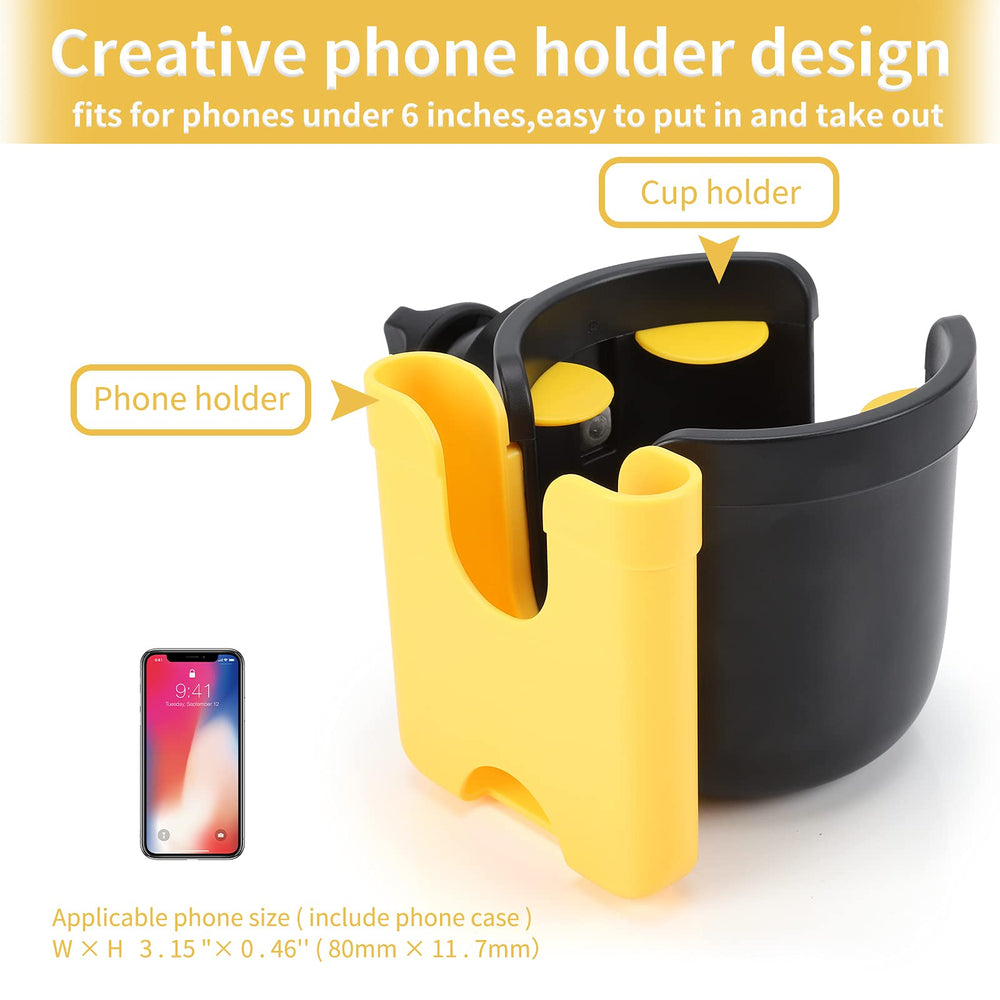 Sturdy clip-on bottle holder attaches securely to handlebars during rides.