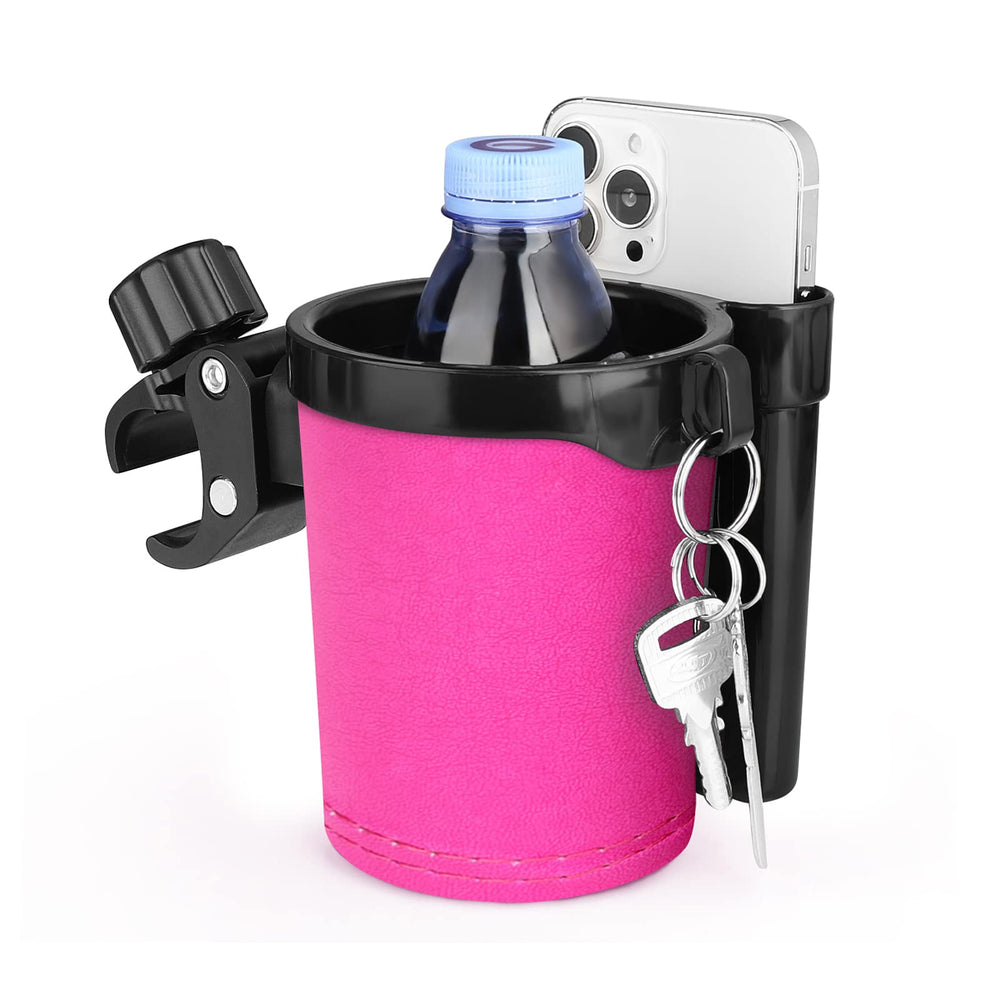 Accmor 3-in-1 stroller cup holder assembly shows drinks, phone, and keys together.