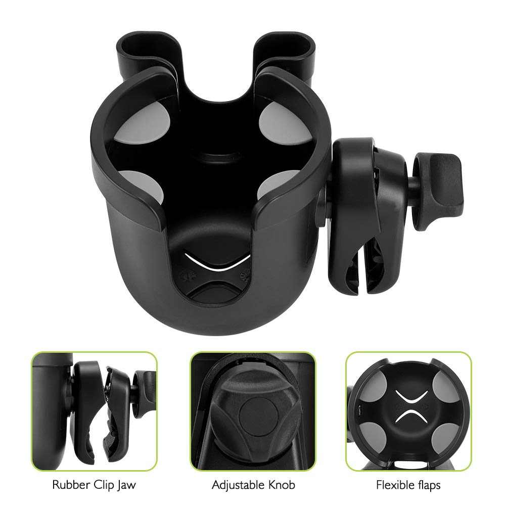 Accmor silicone-petal bottle holder securely grips bottles during trips.