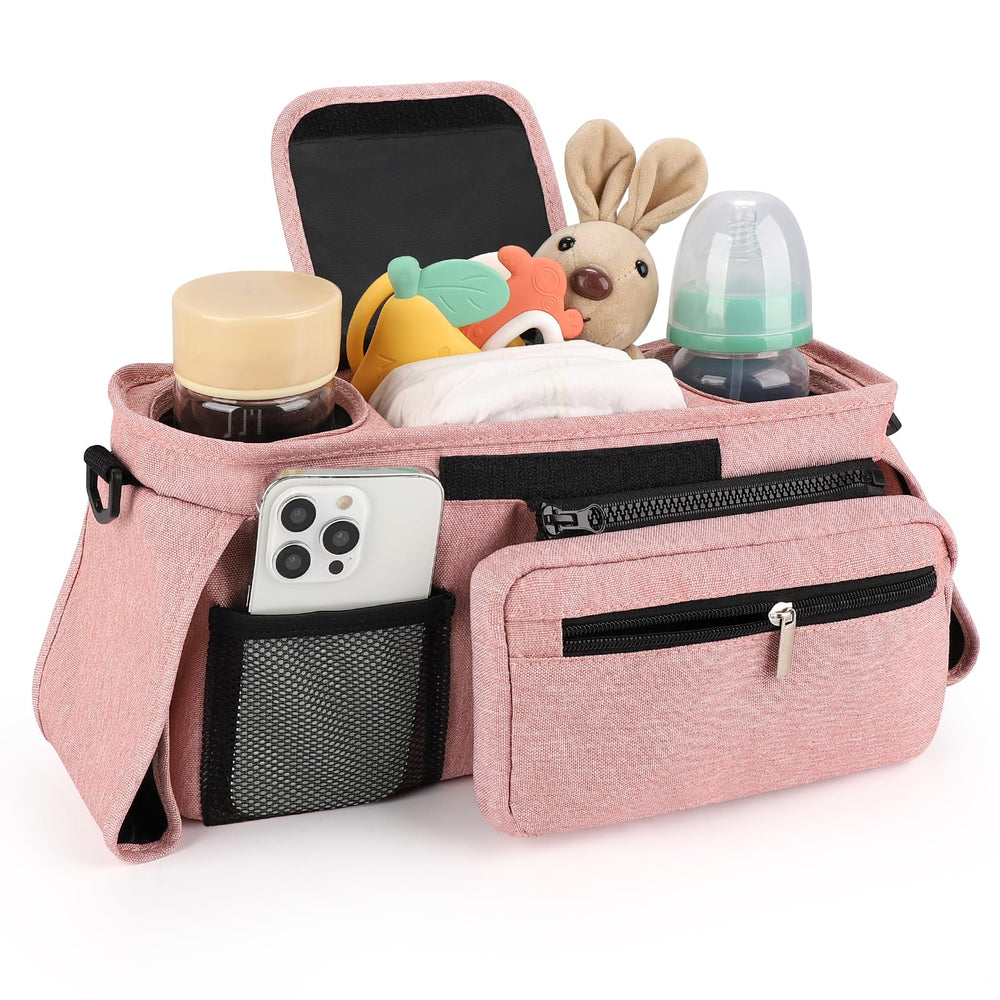 Accmor stroller organizer adjustable Velcro strap for broad compatibility.