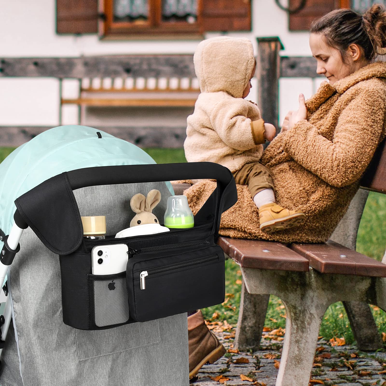 Accmor stroller organizer demonstrates broad compatibility with Uppababy, Britax, and more.