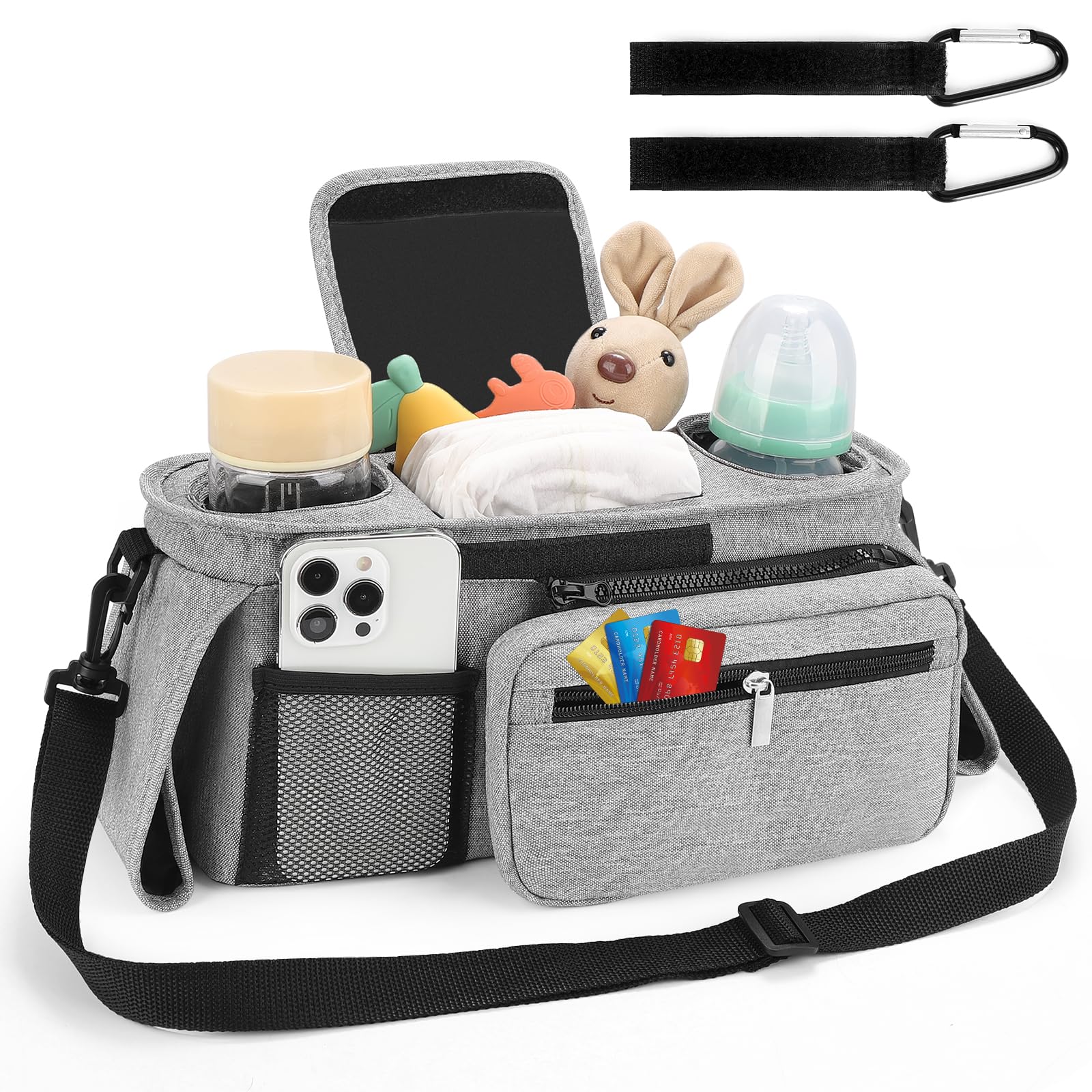 Accmor stroller organizer with detachable phone bag for quick access
