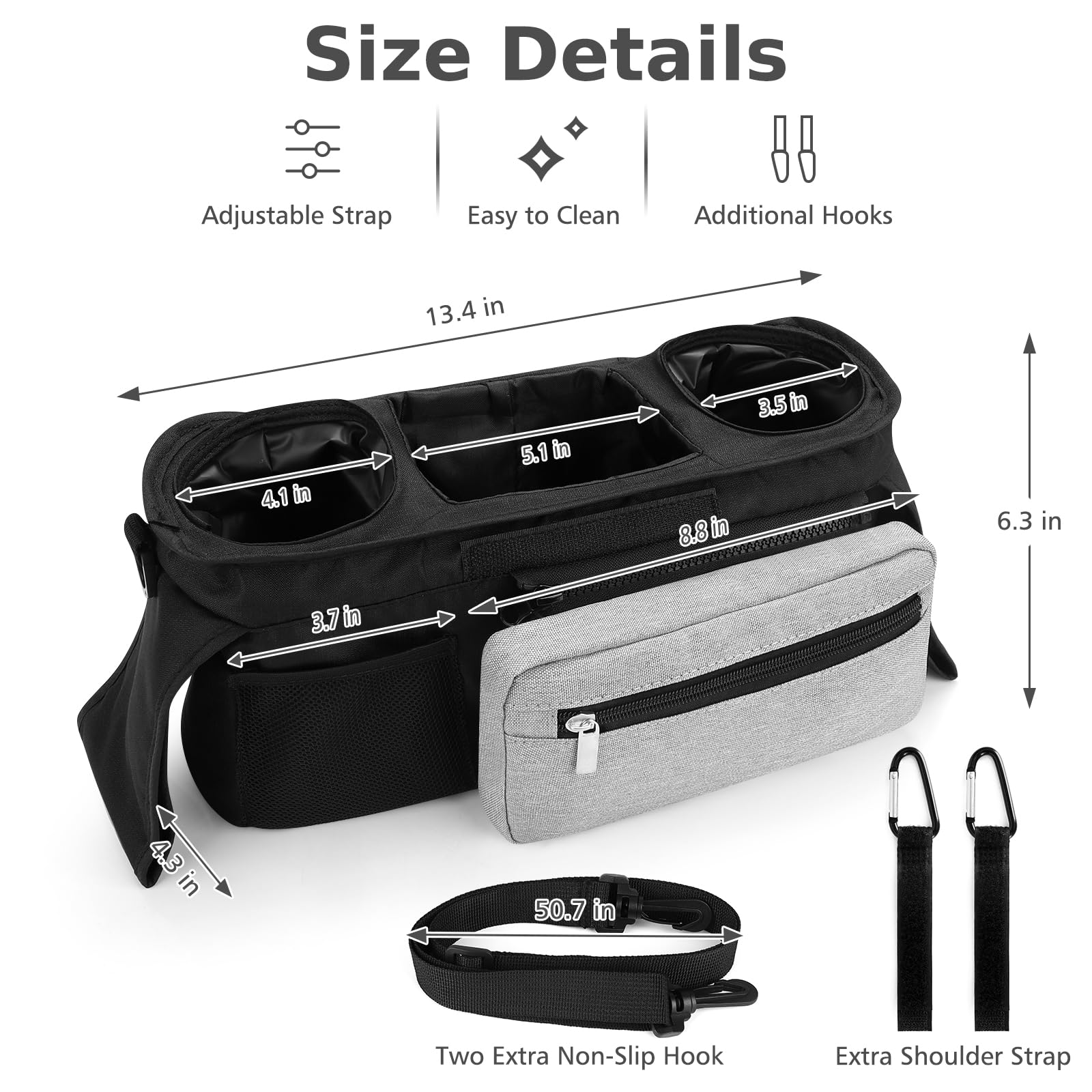 Accmor hanging or carry option offers flexible use beyond the stroller