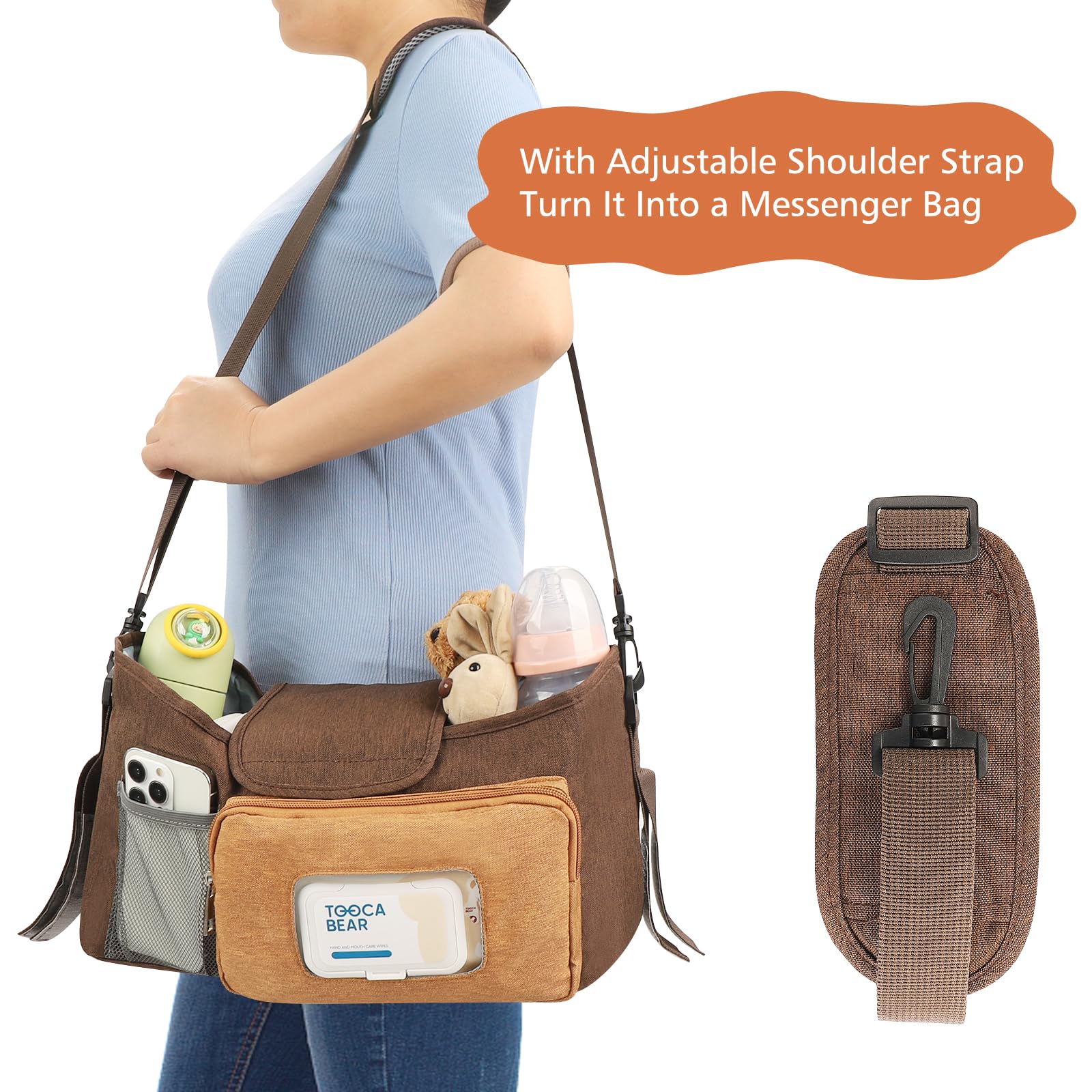 Accmor organizer mesh pocket keeps your phone within easy reach.