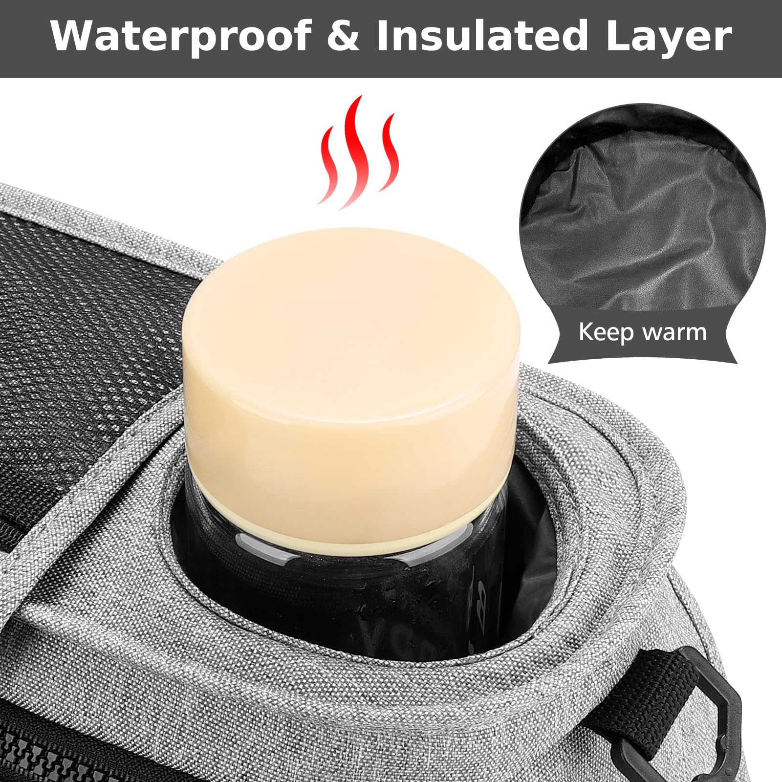 Versatile hanging cup holder feature for stroller use