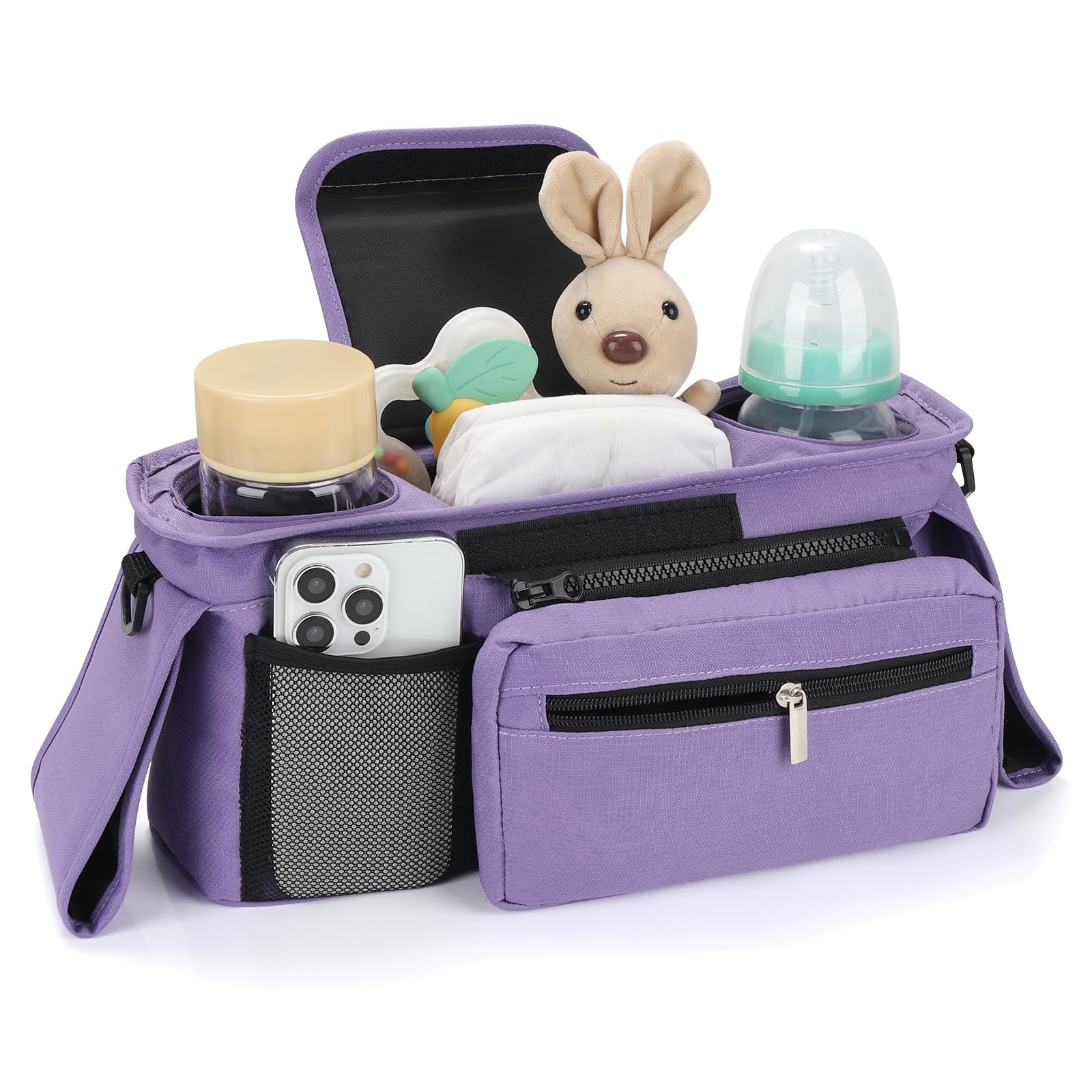 Accmor stroller organizer with shoulder strap for hands-free carrying