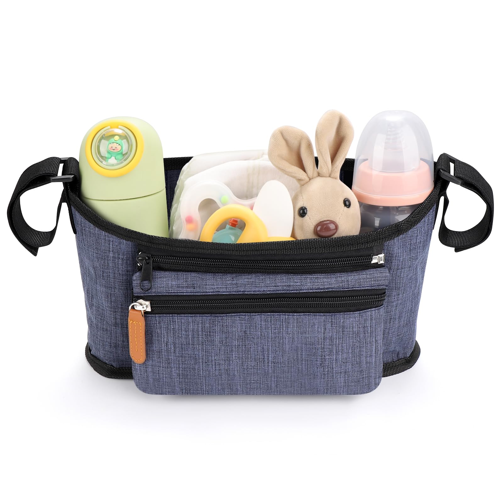 Accmor organizer with two side cup holders for bottles and drinks
