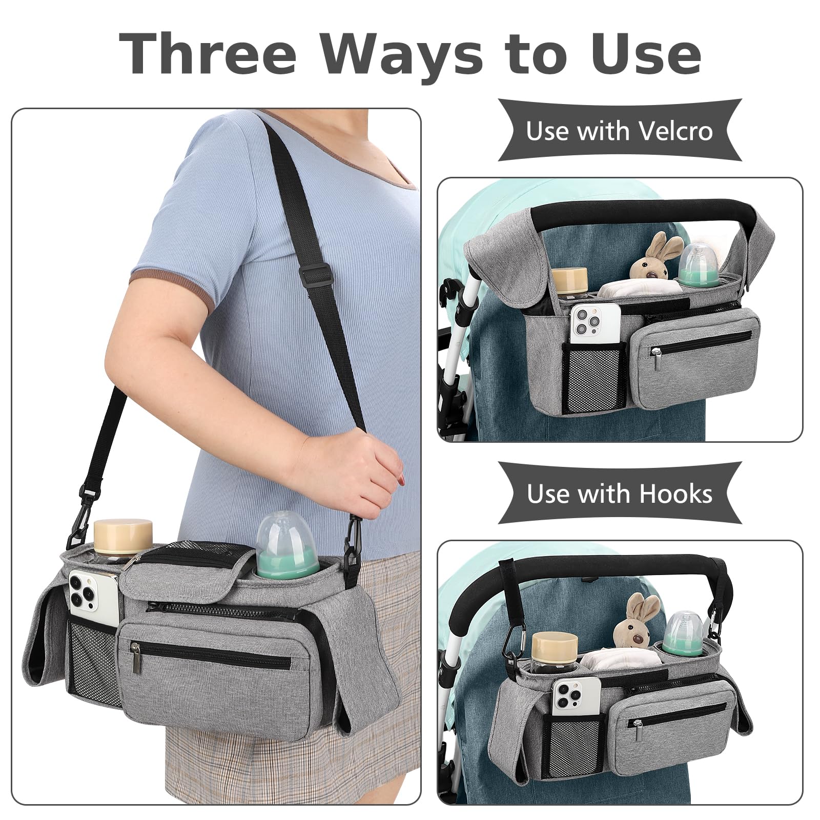 Two-insulated cup holders in Accmor organizer for drinks on the go