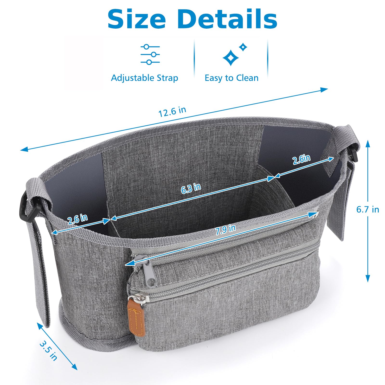 Accmor quick-attach Velcro strap fits most strollers.