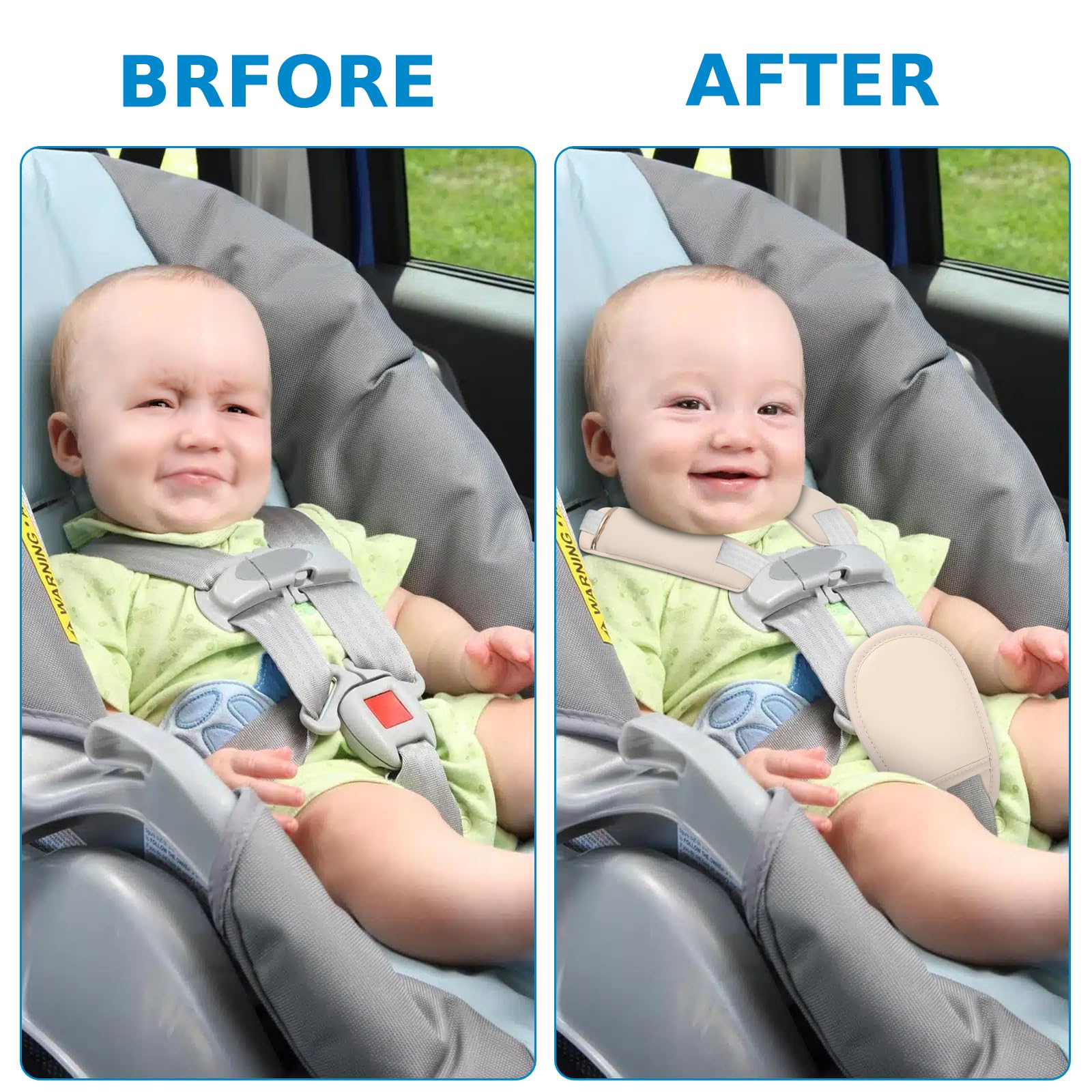 Accmor stroller strap pad cushions belts to reduce chafing during walks.