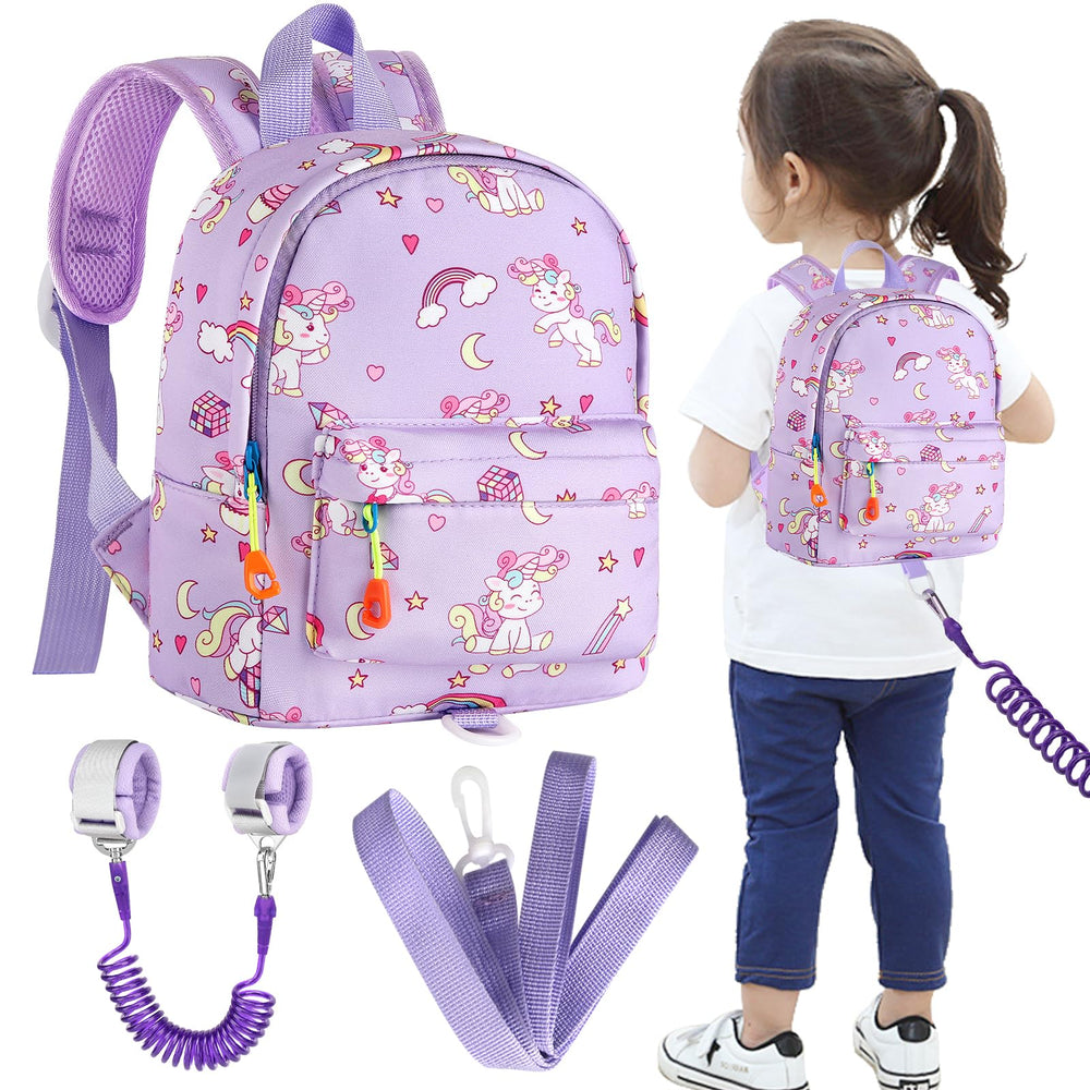Accmor toddler backpack leash with unicorn purple design for safer outdoor adventures.