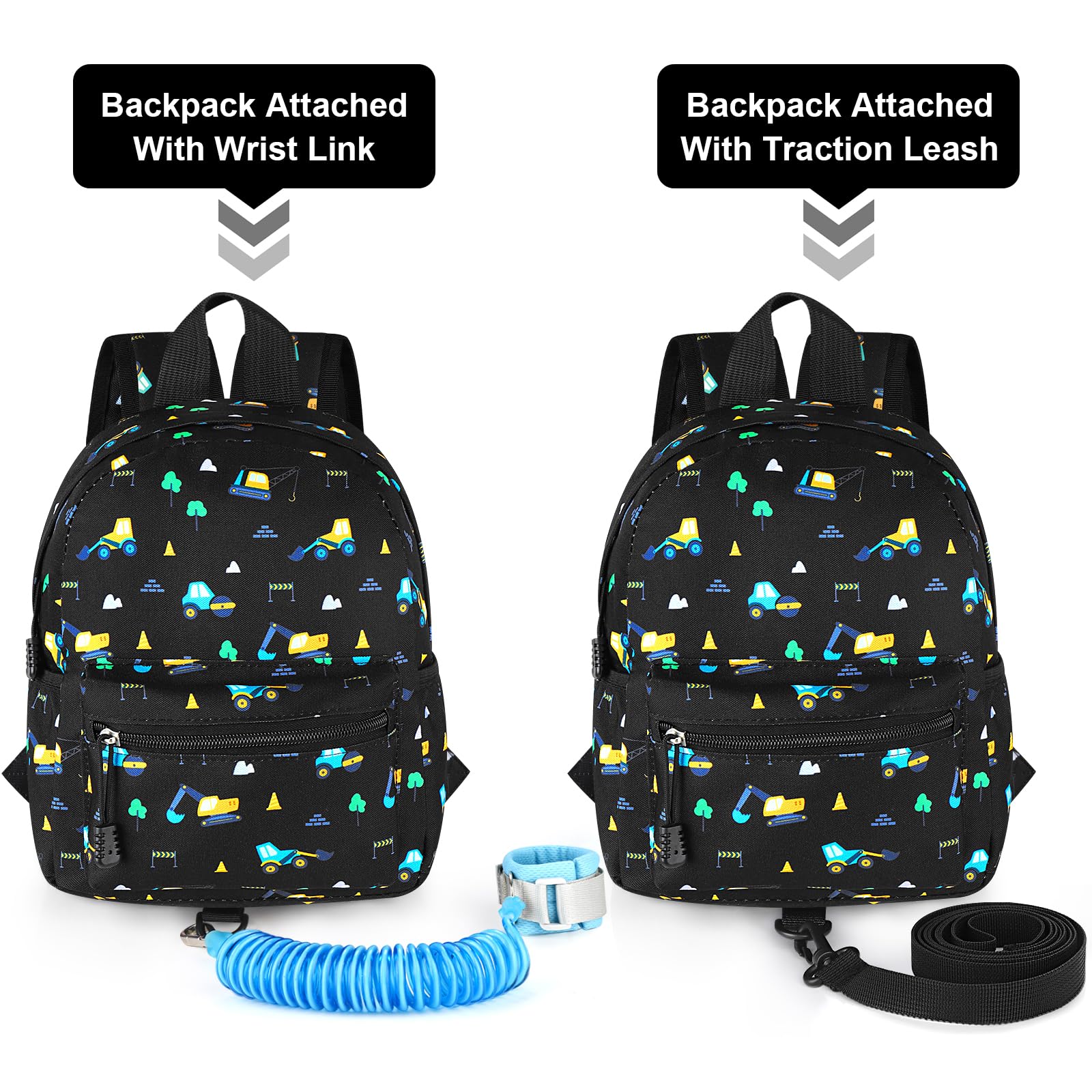 Accmor toddler backpack leash wrist link attachment demonstrating secure hold.