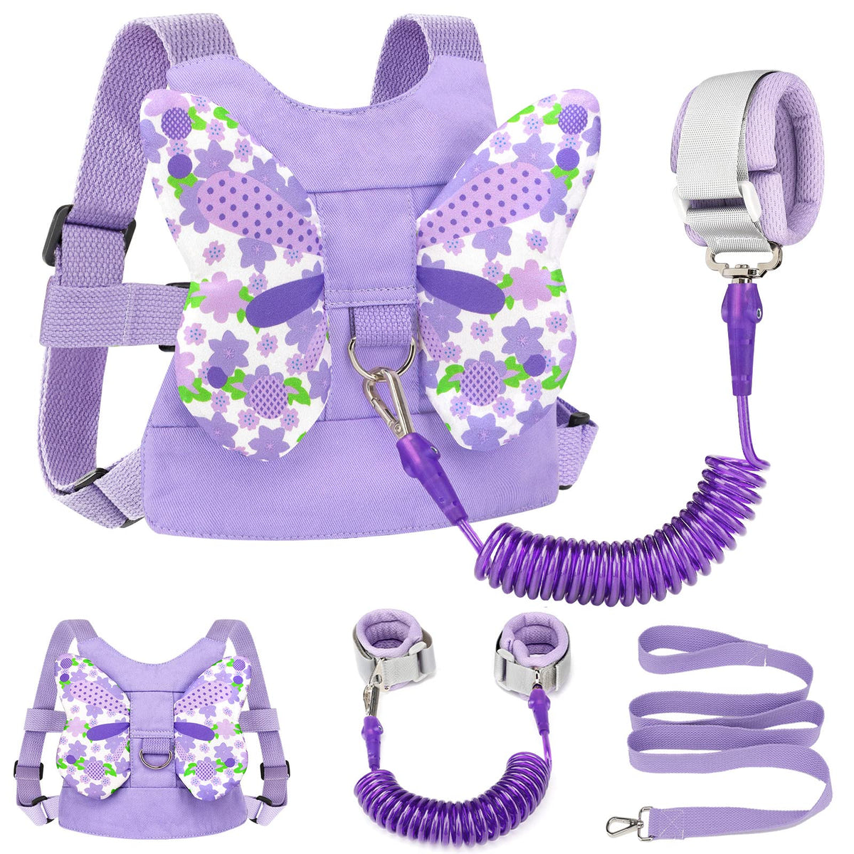 Accmor toddler harness butterfly purple keeps kids close during busy outings.
