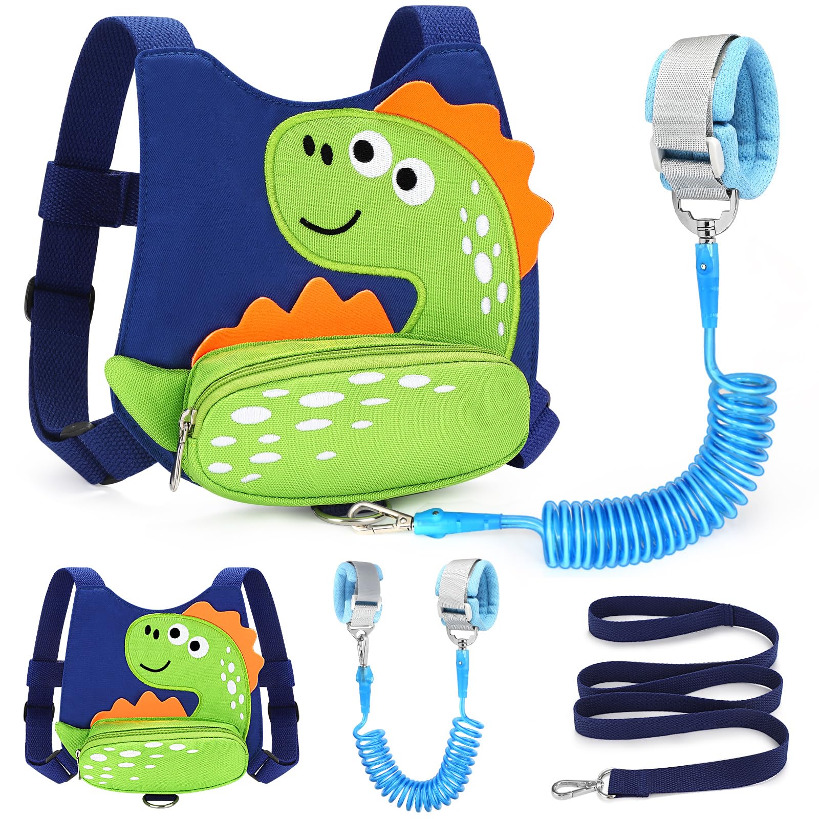 Accmor toddler harness with dinosaur pattern keeps little ones safe during outdoor adventures.