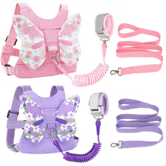 Accmor toddler harness leash pink butterfly front view for safe outdoor walks