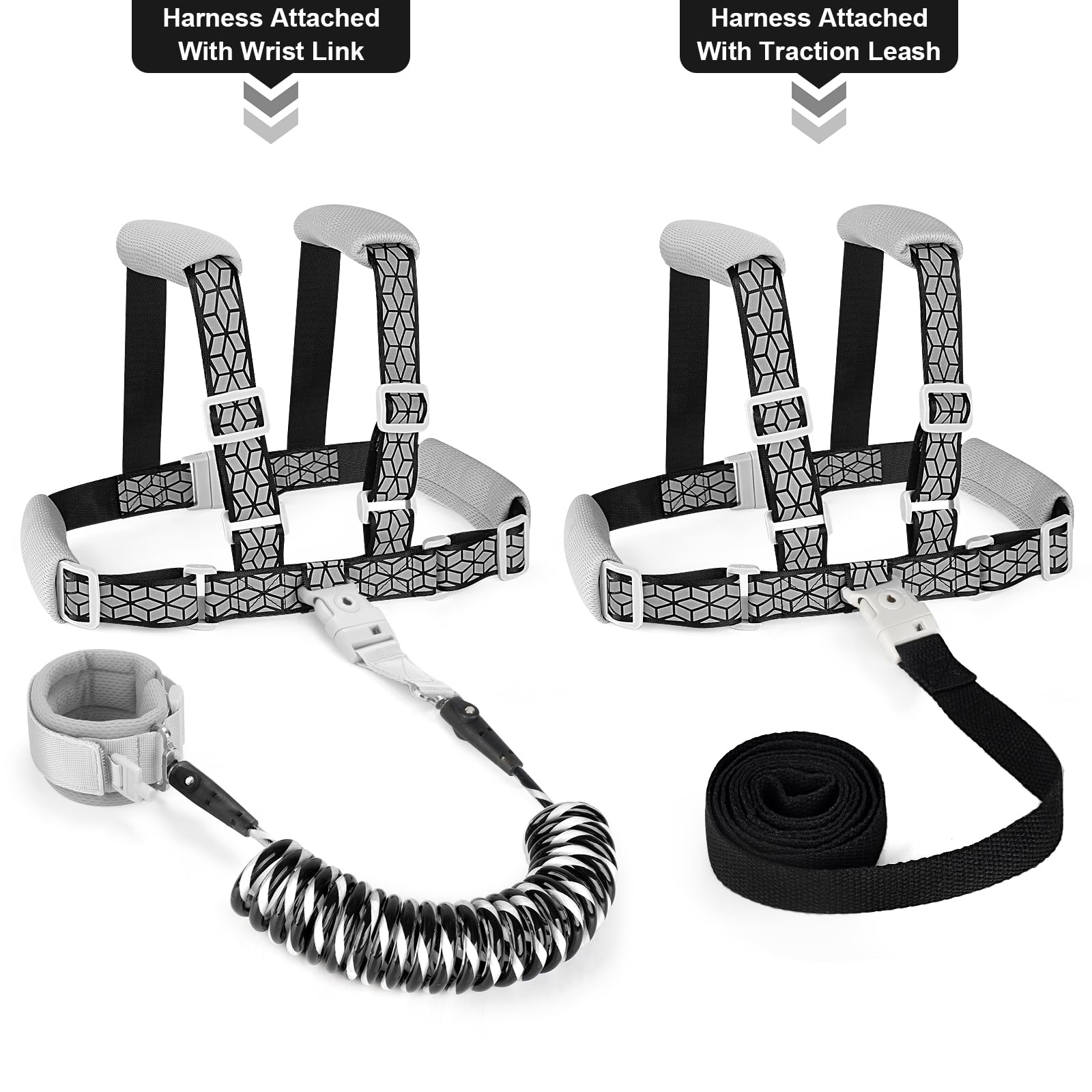 Accmor toddler harness with reflective strip for better nighttime visibility and safety.