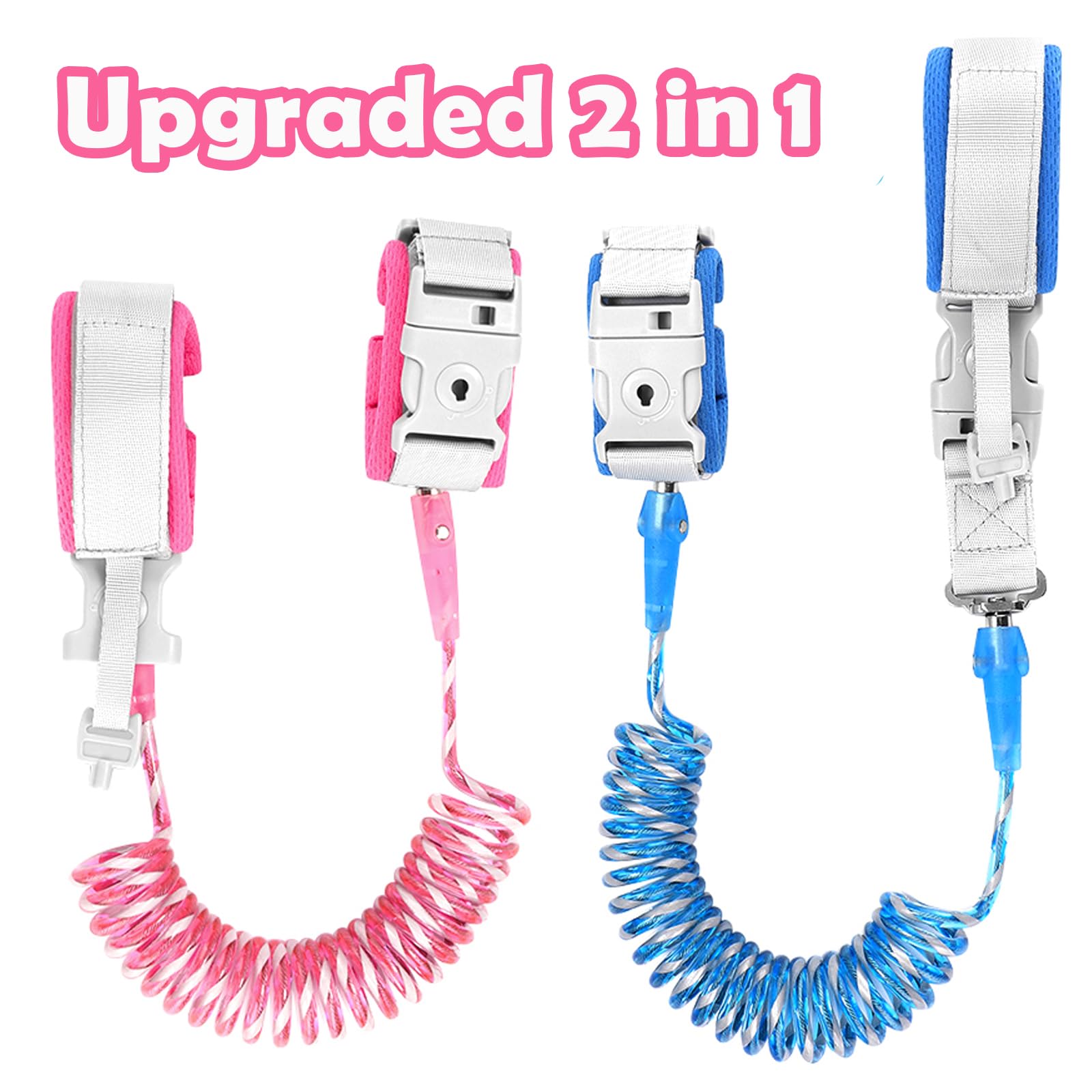 Accmor 2-in-1 wrist link for tracking two kids with adjustable fit.