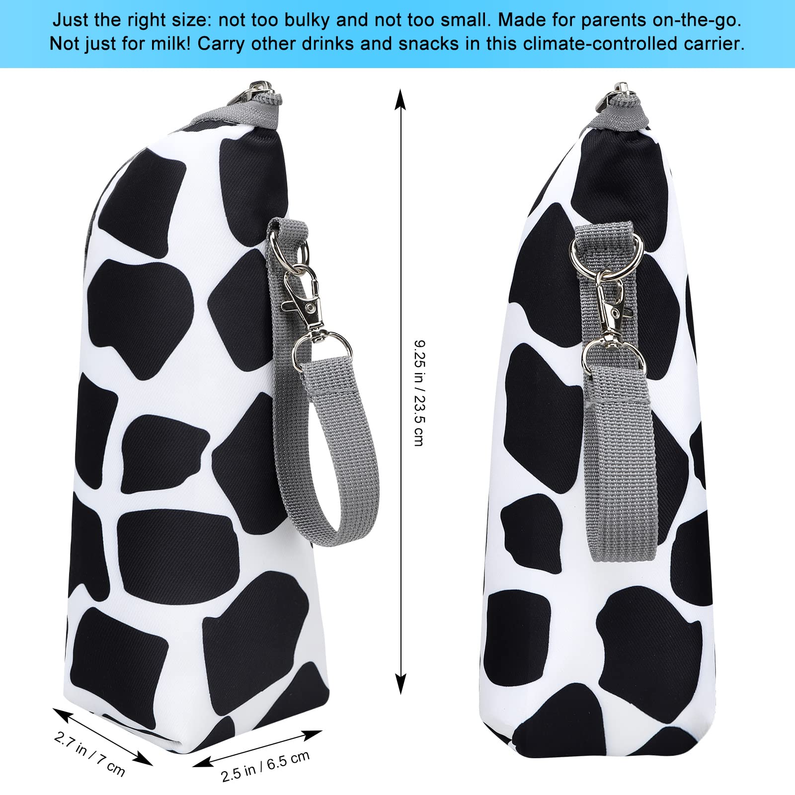 Accmor universal-fit design accommodates most milk bottles during outings.